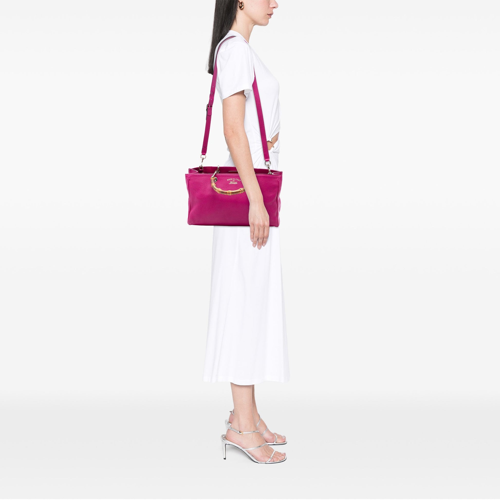 Gucci Medium Calfskin Bamboo Shopper Satchel