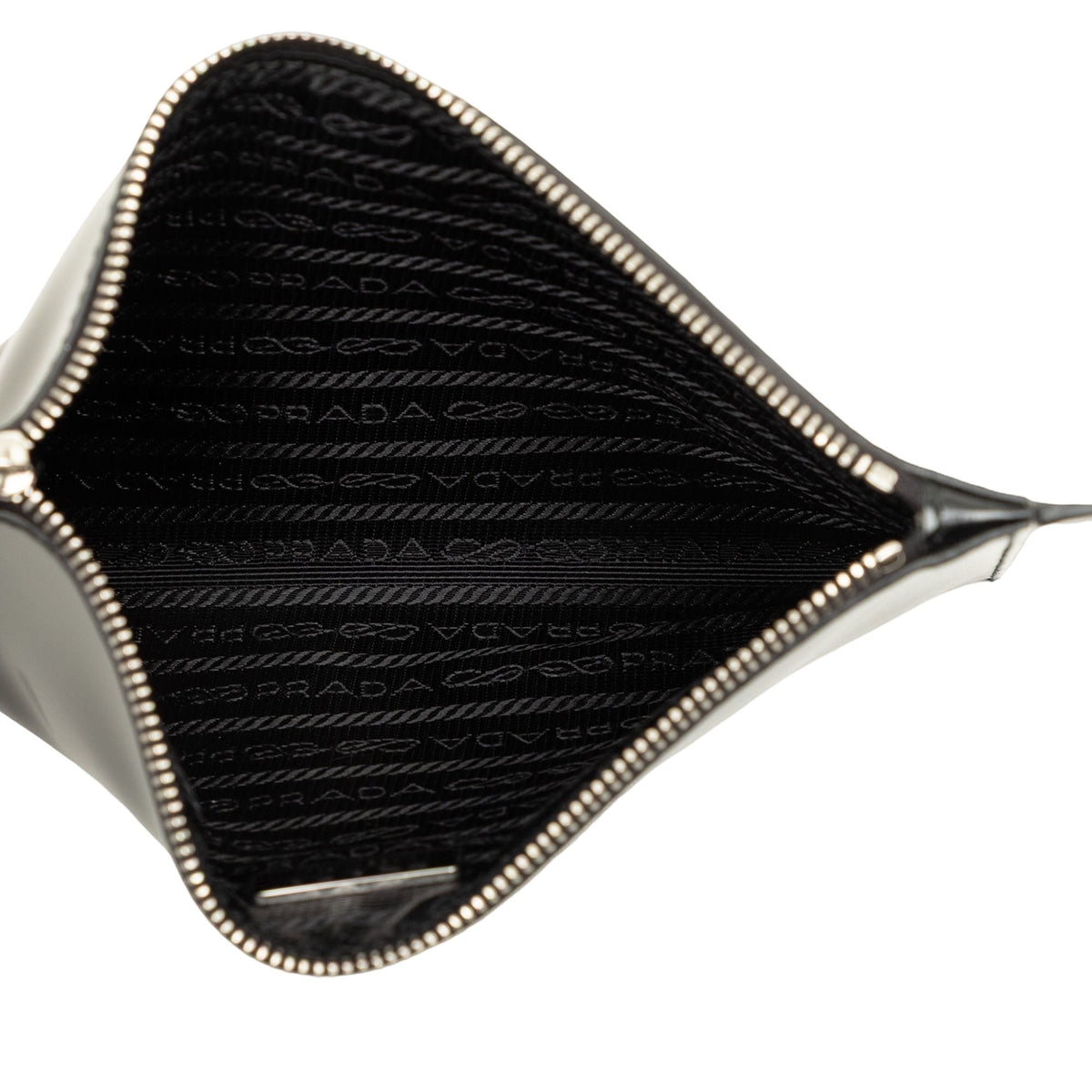 Prada Spazzolato Leather Clutch — Black
