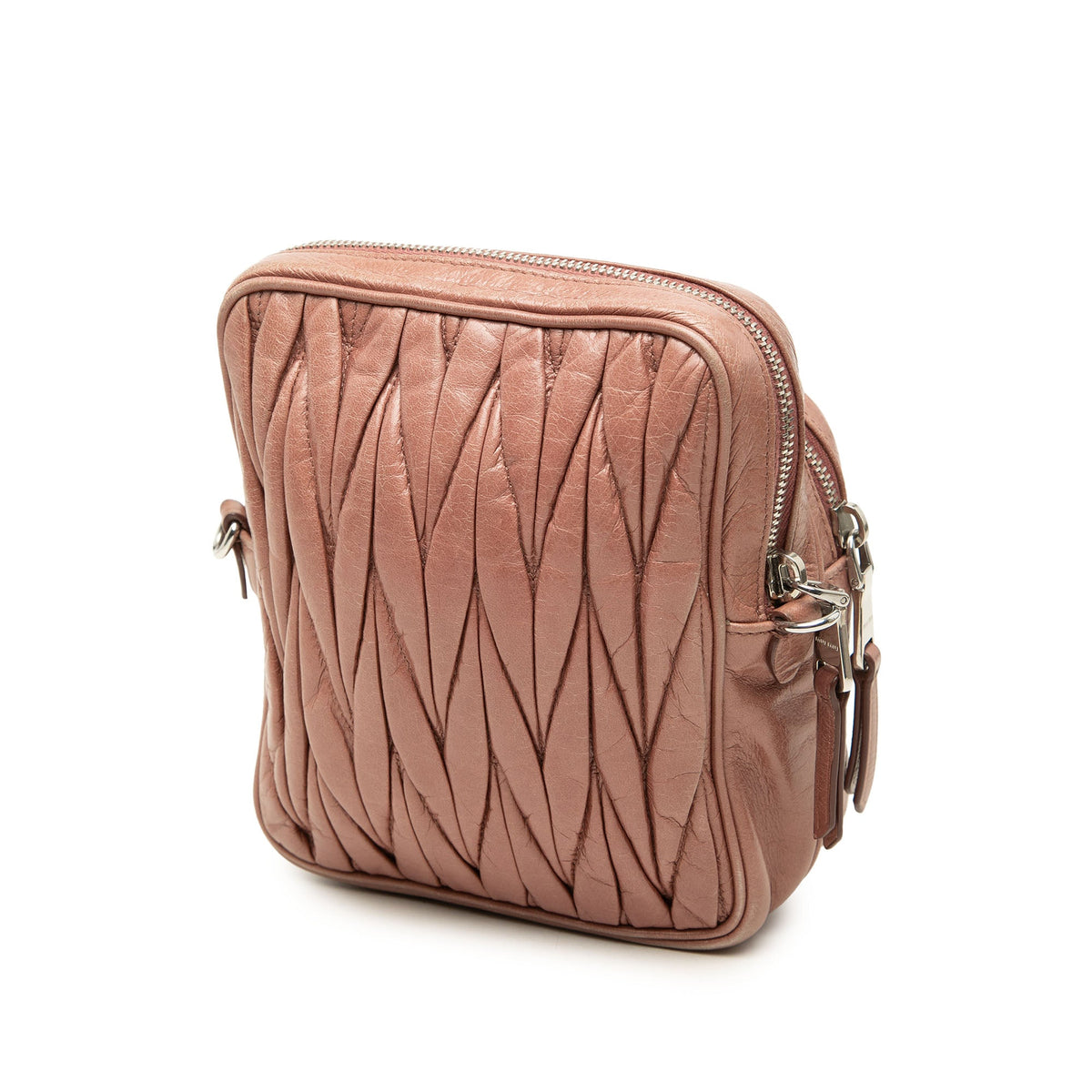 Miu Miu Matelasse Nappa Crossbody — Brown