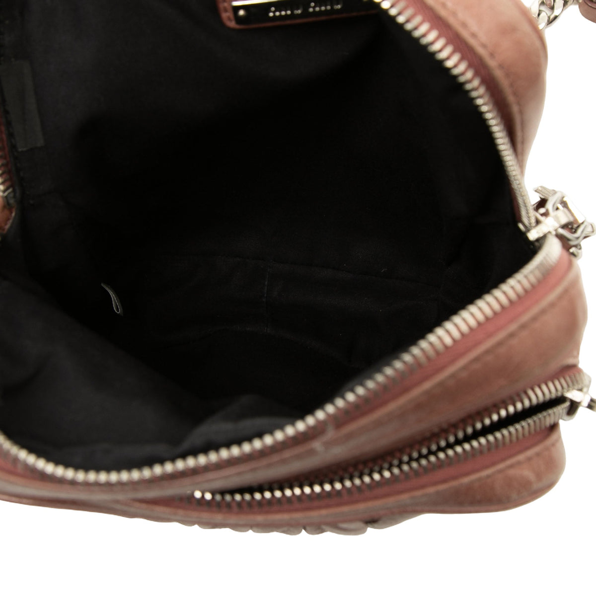 Miu Miu Matelasse Nappa Crossbody — Brown