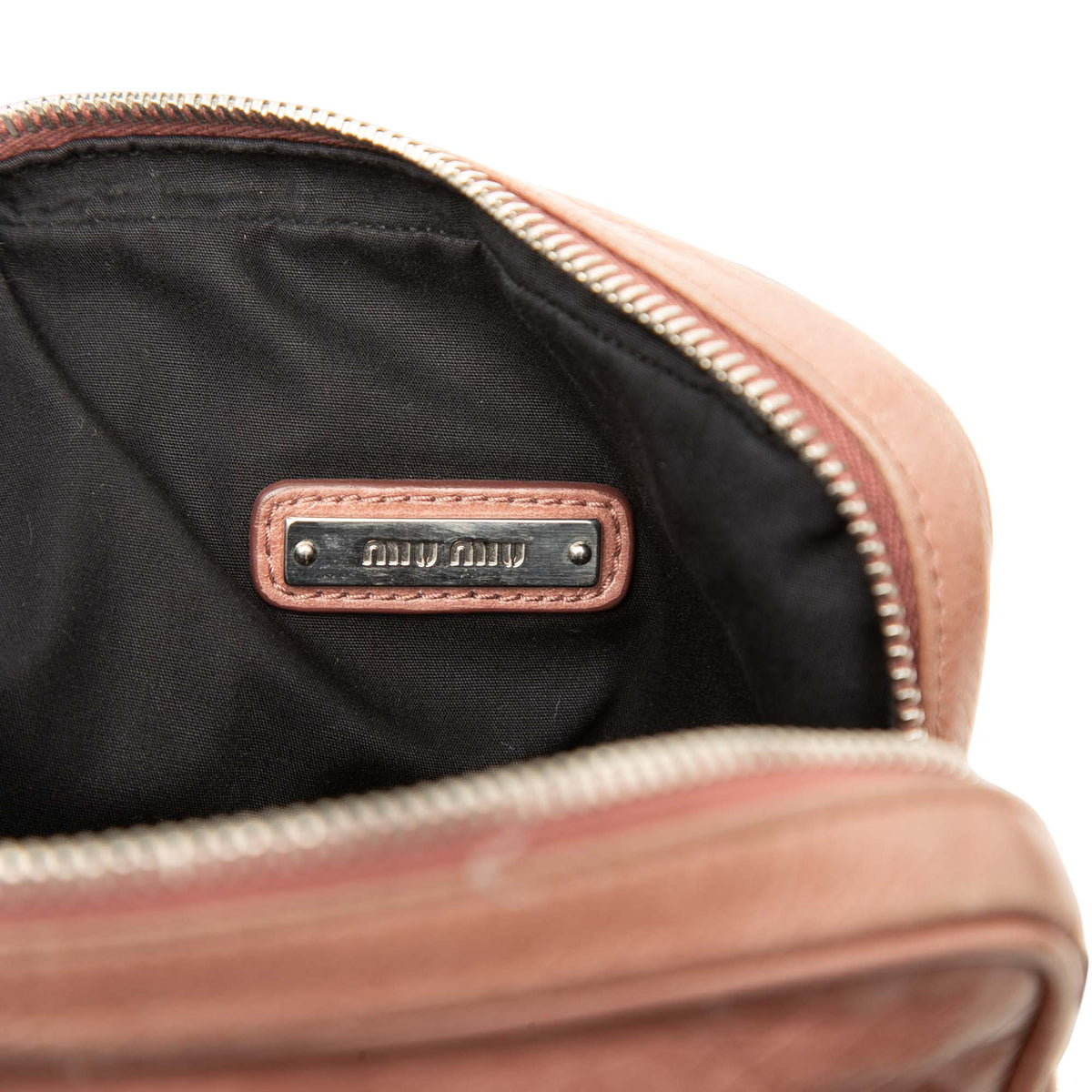 Miu Miu Matelasse Nappa Crossbody — Brown