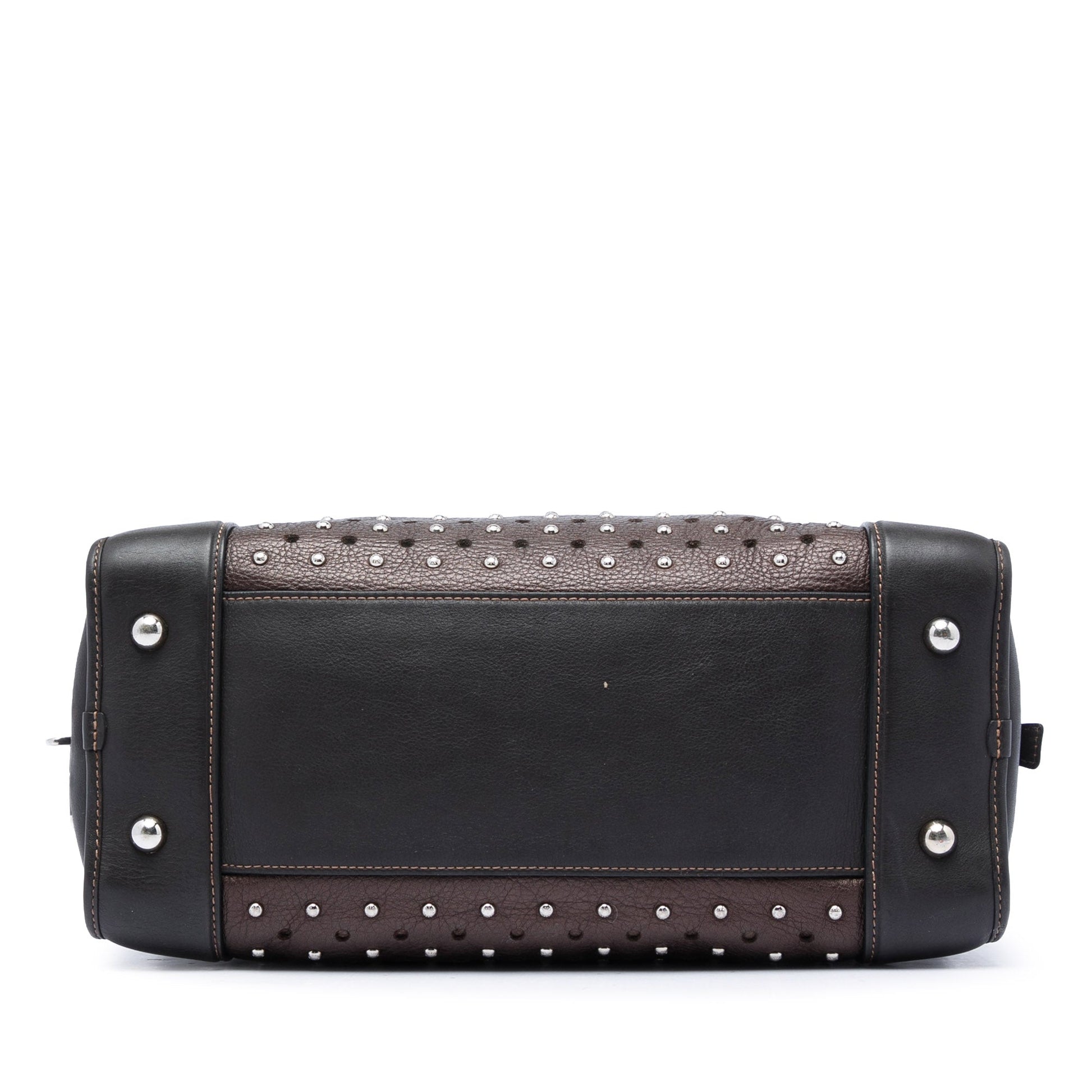 LOEWE Bicolor Leather Studded Perforated Amazona 36