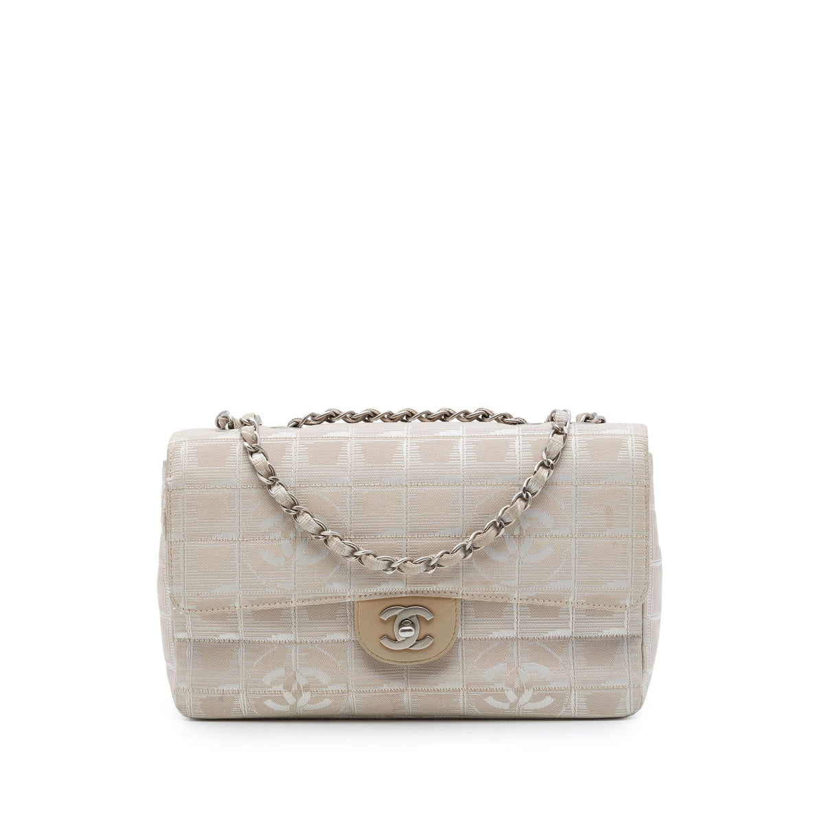 Chanel New Travel Line Medium Nylon Single Flap — Beige