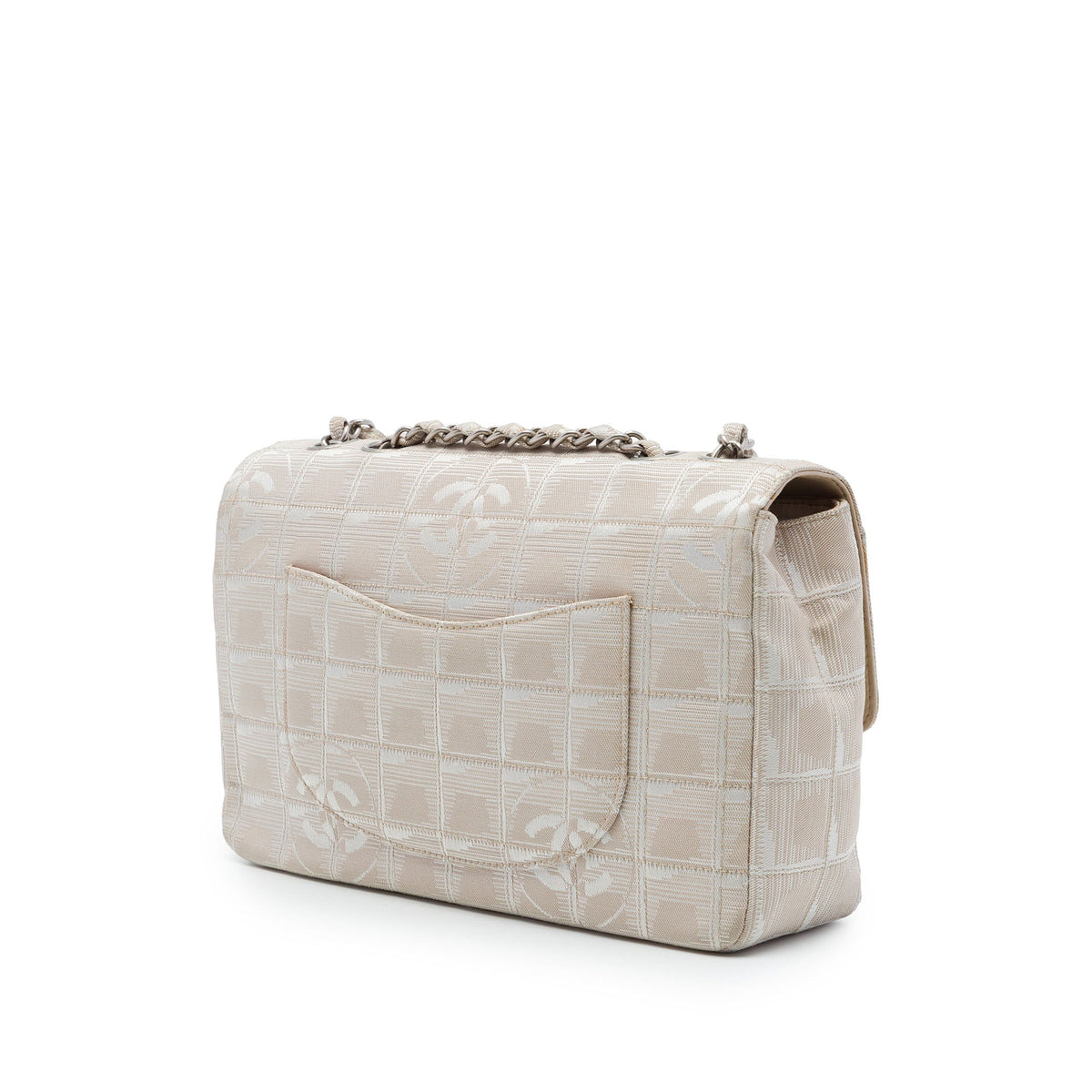 Chanel New Travel Line Medium Nylon Single Flap — Beige