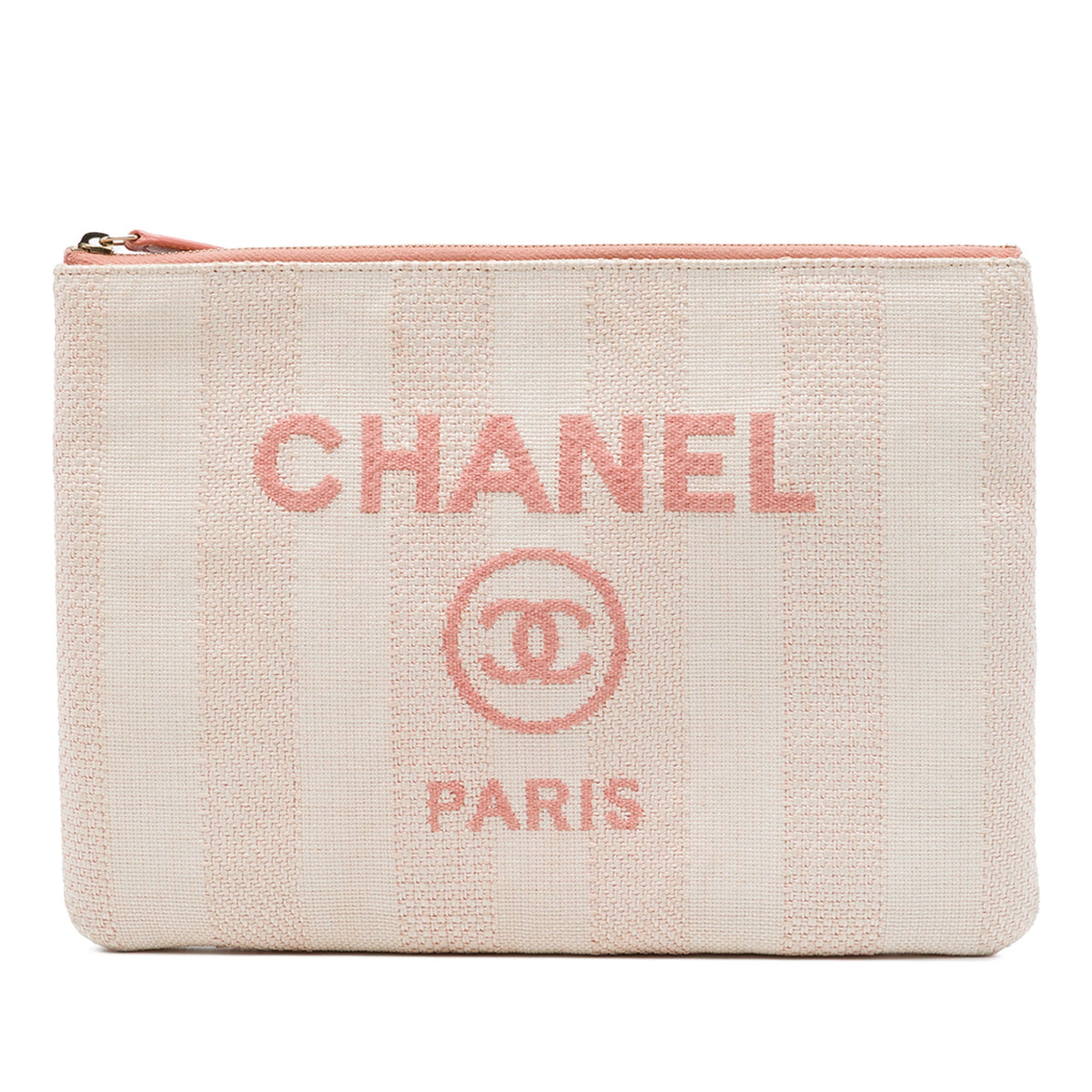 Chanel Medium Raffia Deauville O Case Clutch — Beige