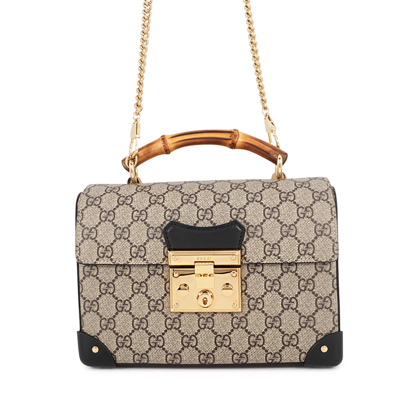 Gucci GG Supreme Bamboo Padlock Satchel