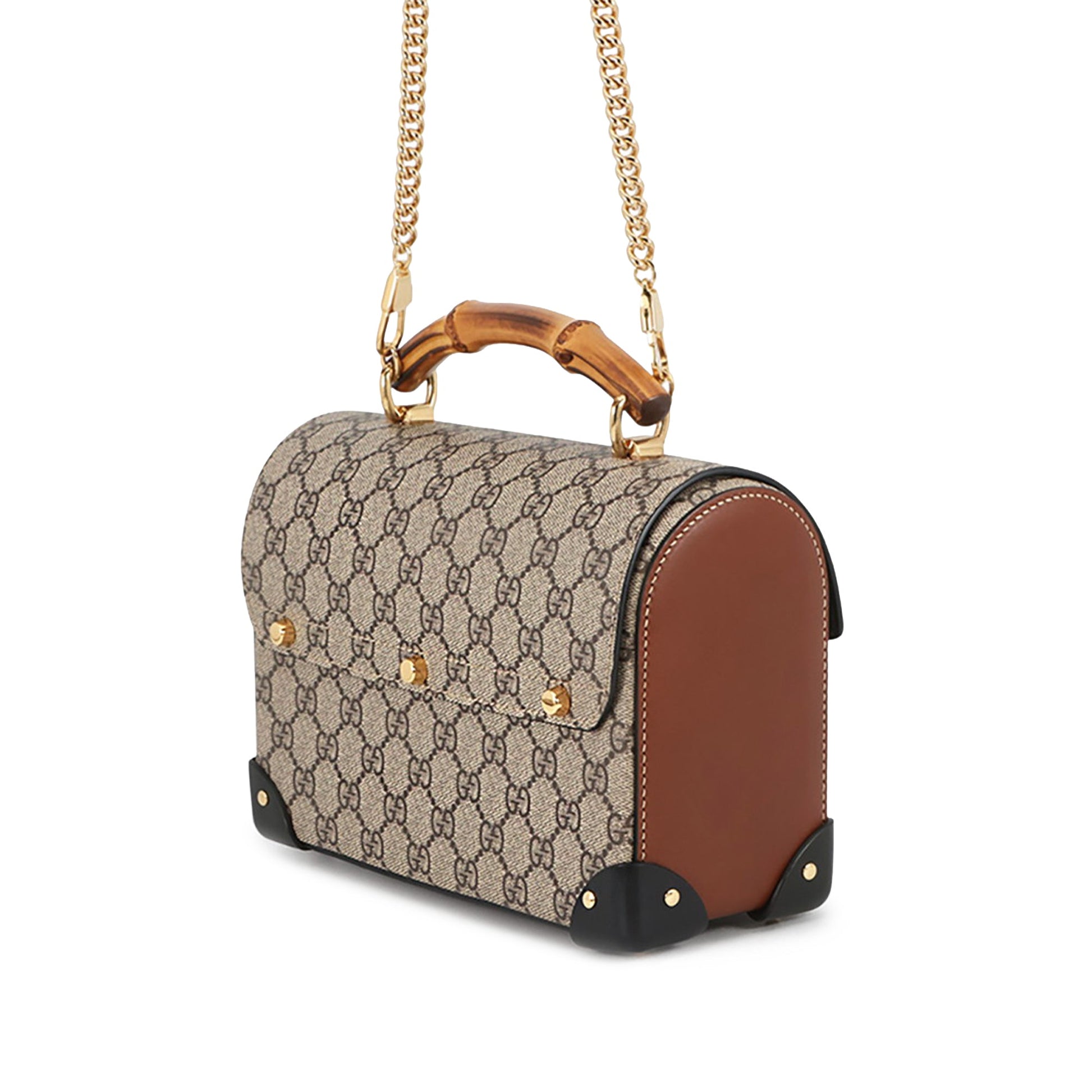 Gucci GG Supreme Bamboo Padlock Satchel