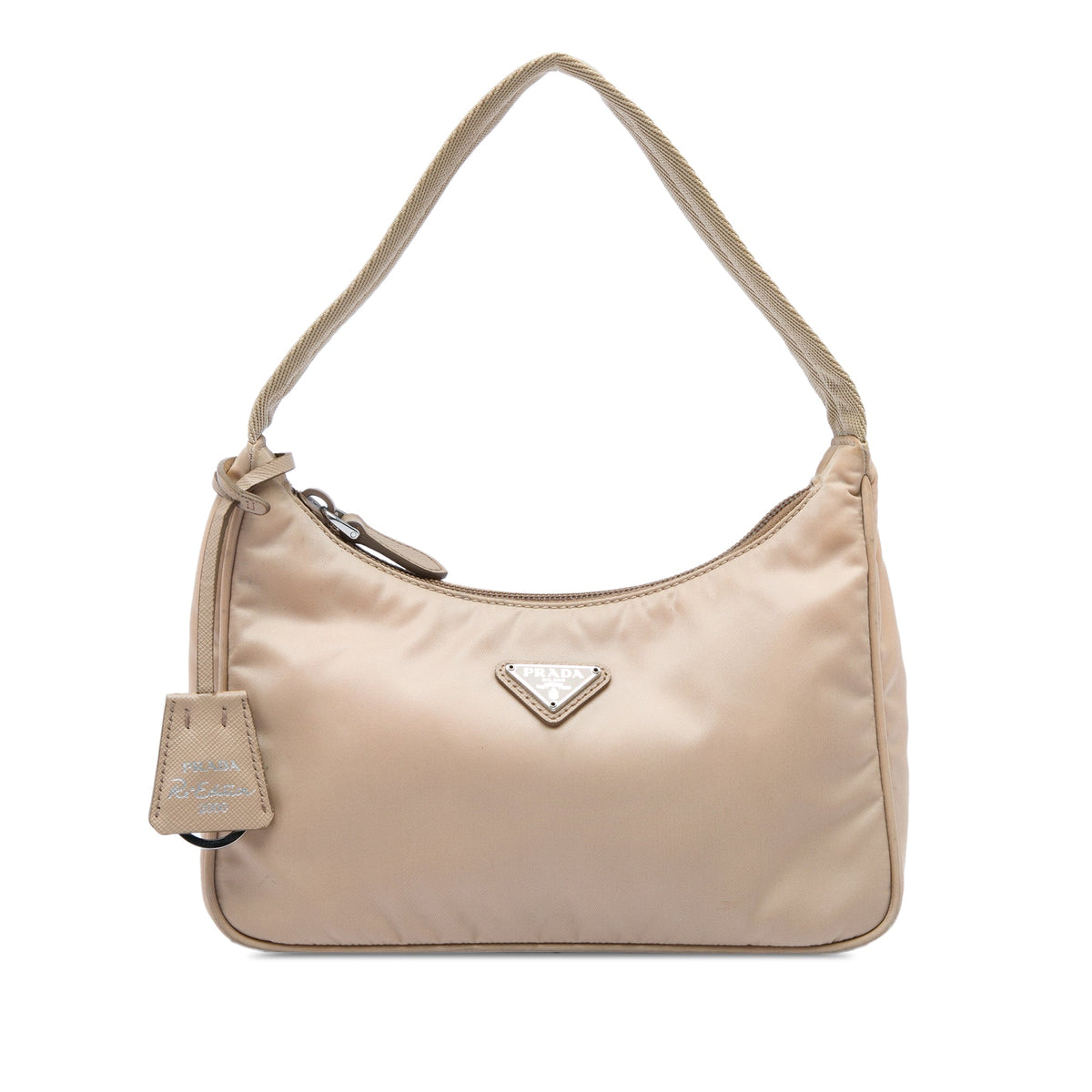 Prada Mini Tessuto Re Edition 2000 Shoulder Bag — Beige