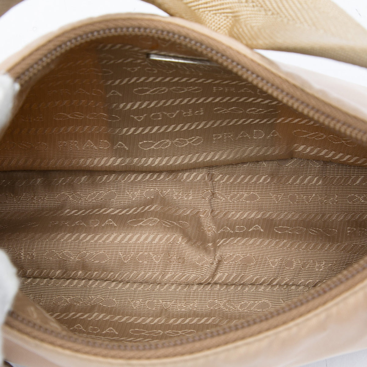 Prada Mini Tessuto Re Edition 2000 Shoulder Bag — Beige