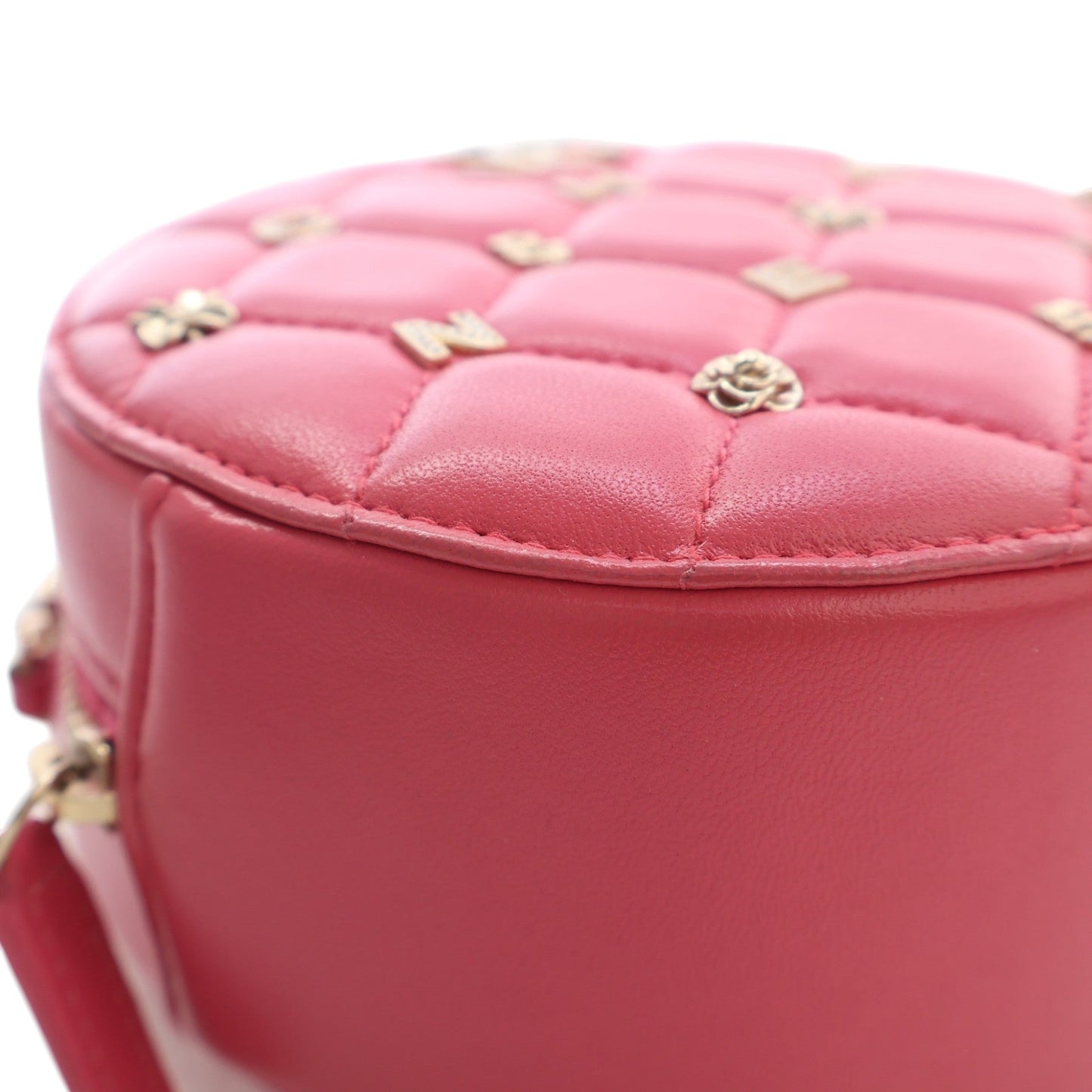 Chanel CC Quilted Lambskin Lucky Charms Round Clutch with Chain