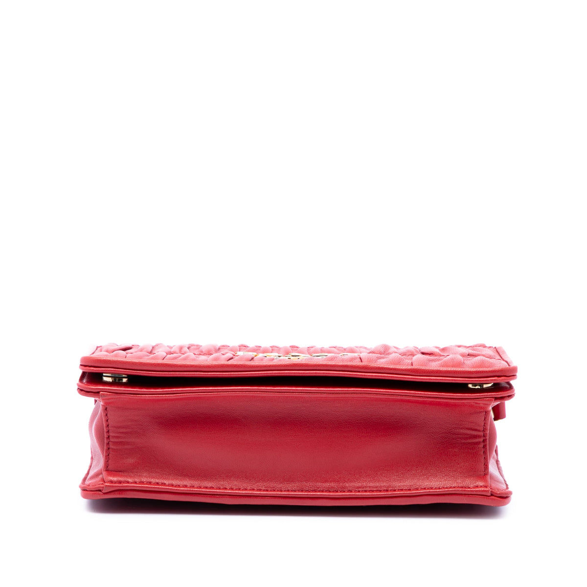 Prada Nappa Gaufre Chain Flap — Red