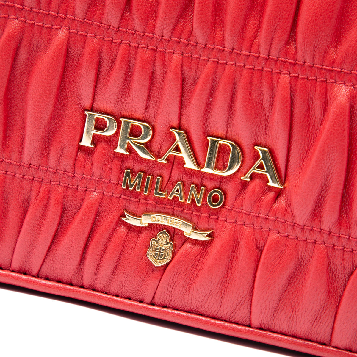 Prada Nappa Gaufre Chain Flap — Red