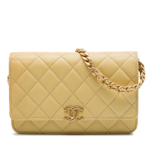 Chanel CC Quilted Caviar Wallet on Chain
