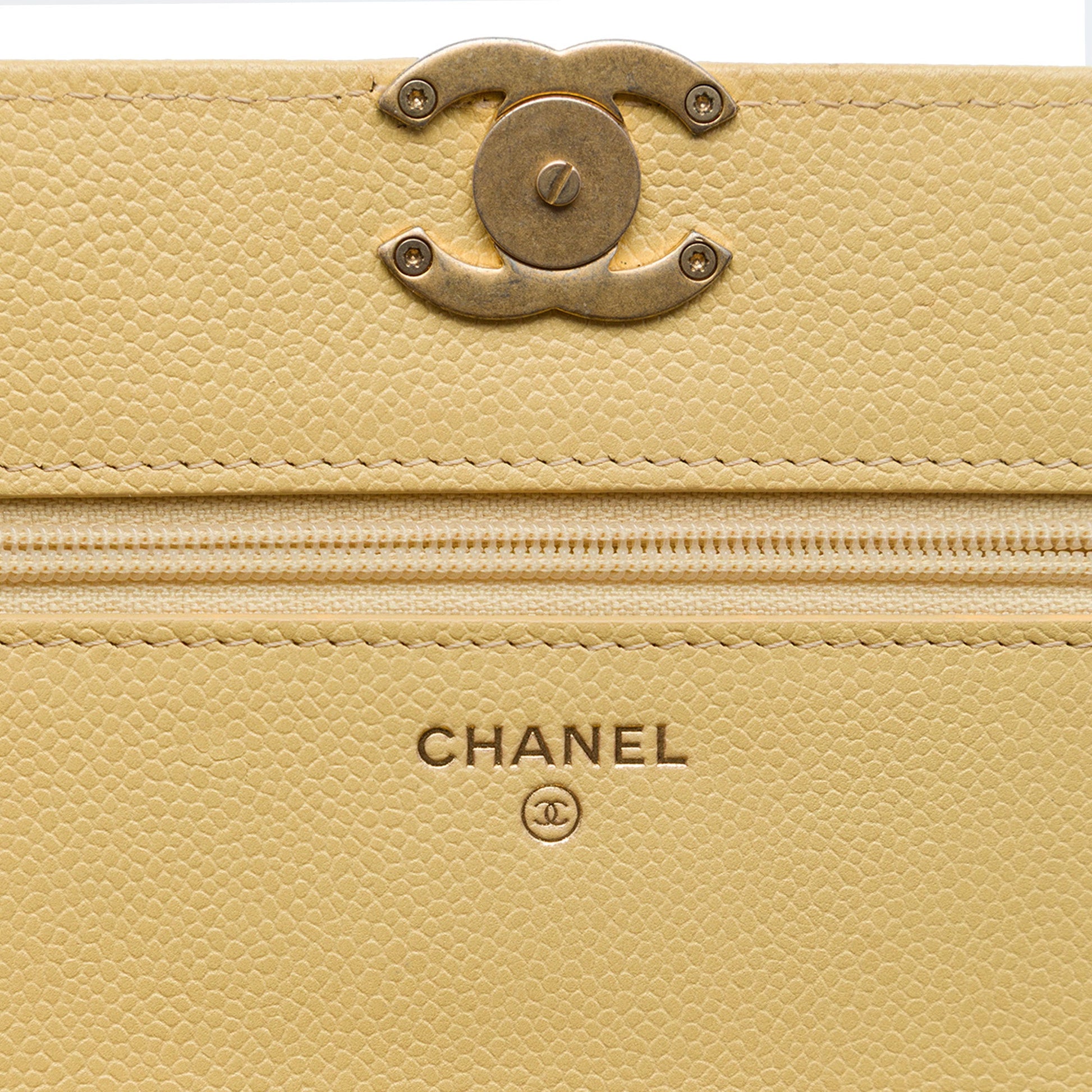 Chanel CC Quilted Caviar Wallet on Chain