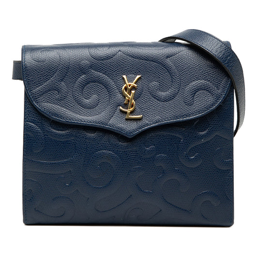 Saint Laurent Embossed Leather Arabesque Crossbody