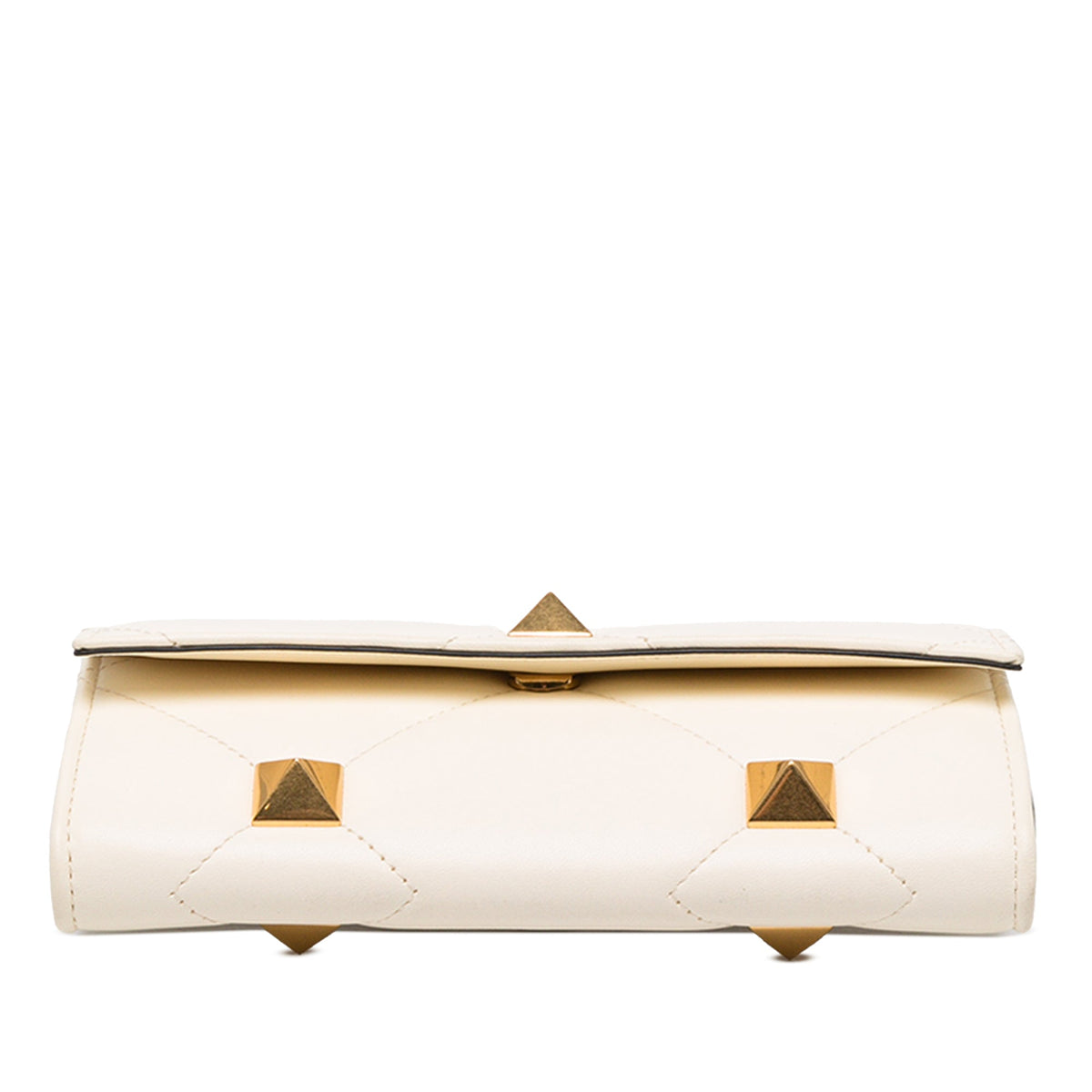 Valentino Nappa Roman Stud Wallet On Chain — White