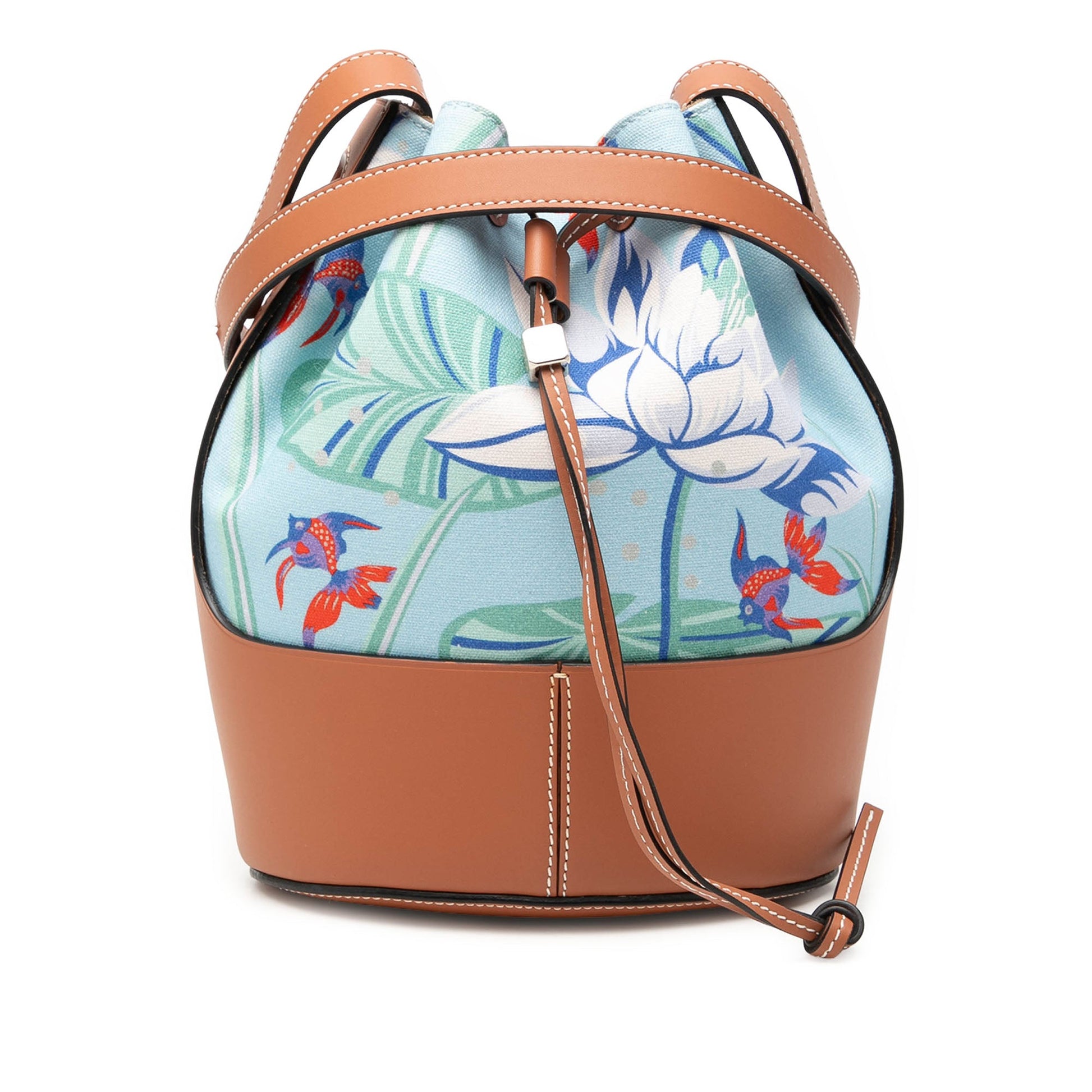 LOEWE Paulas Ibiza Small Canvas Balloon Bucket Bag