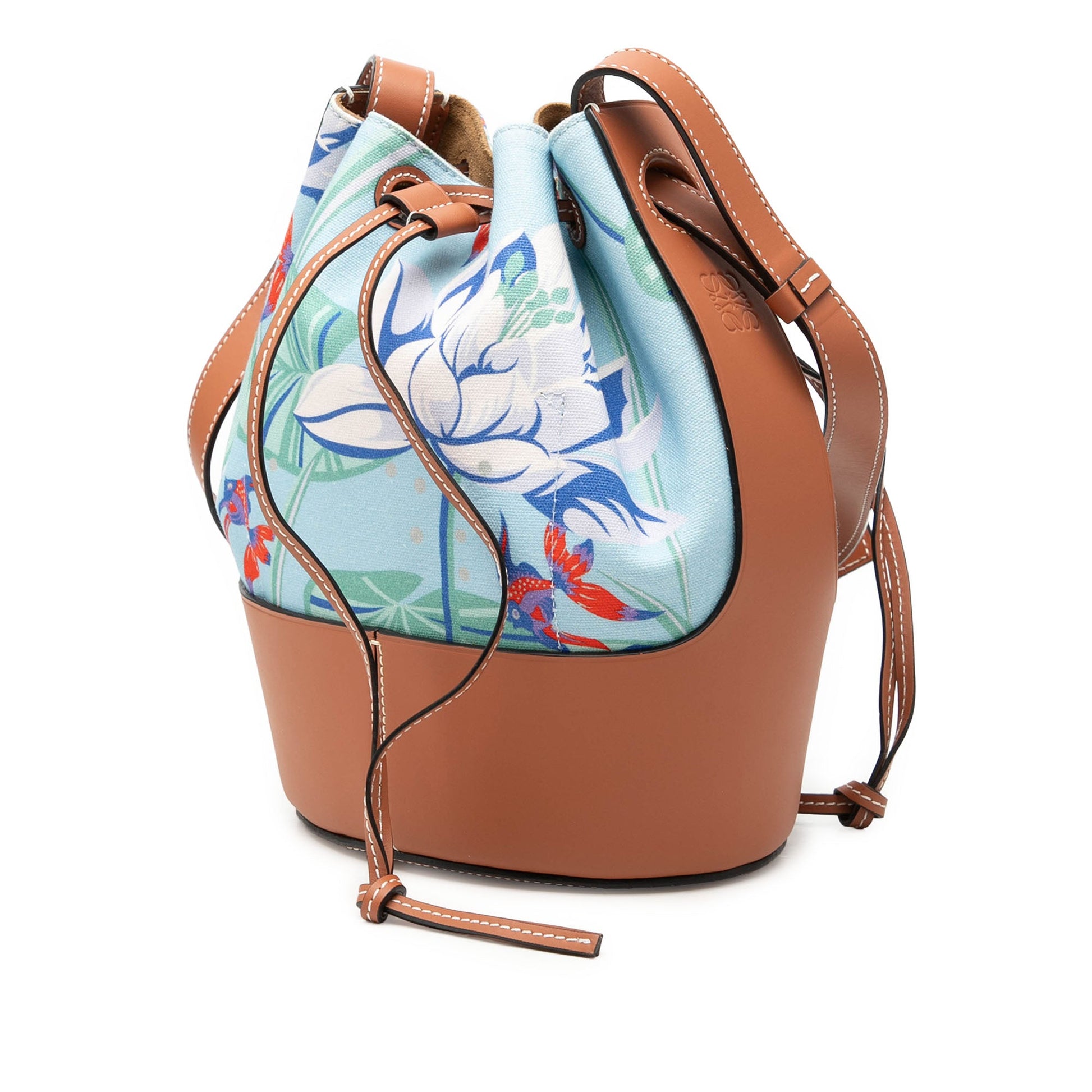 LOEWE Paulas Ibiza Small Canvas Balloon Bucket Bag