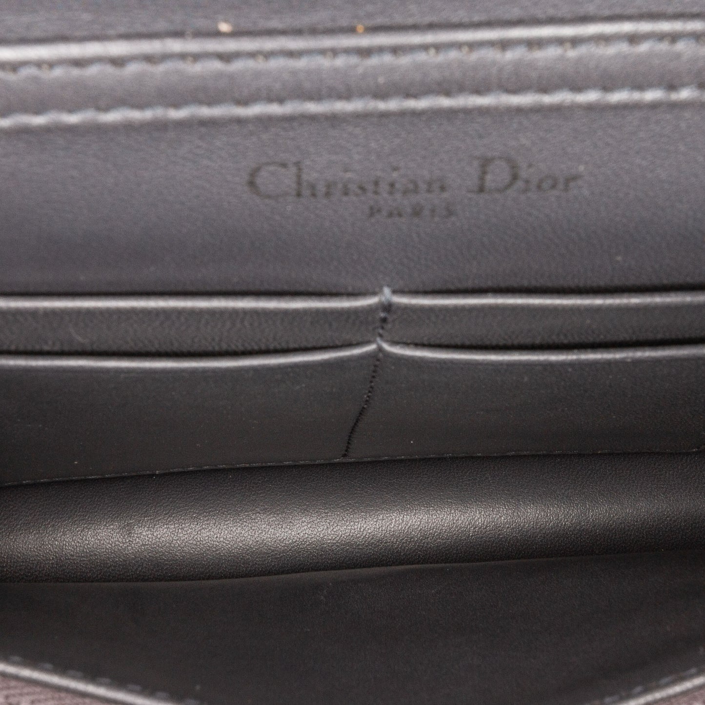 Dior Metallic Patent Microcannage Diorama Wallet on Chain