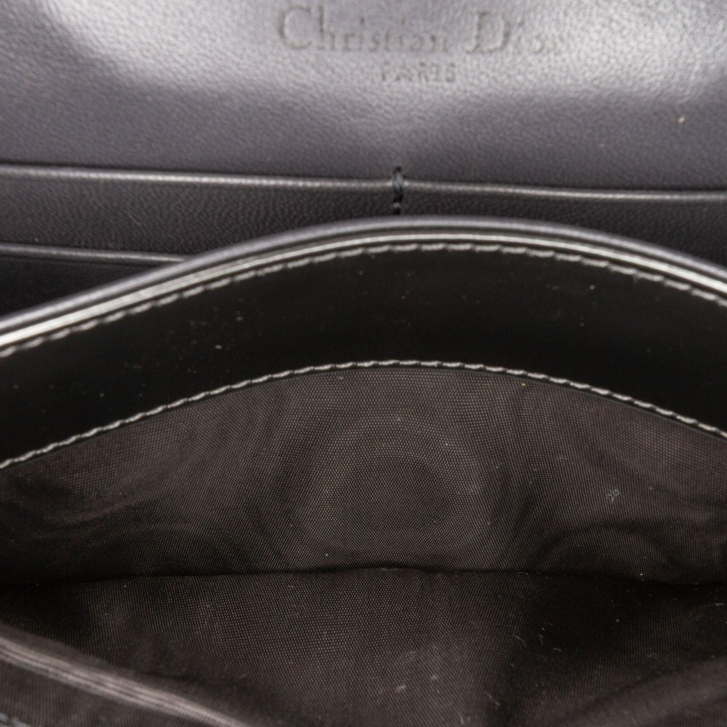 Dior Metallic Patent Microcannage Diorama Wallet on Chain
