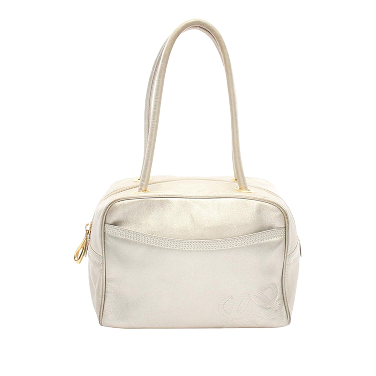 LOEWE Leather Anagram Shoulder Bag — Gold