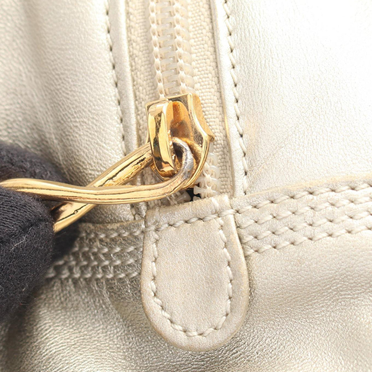 LOEWE Leather Anagram Shoulder Bag — Gold