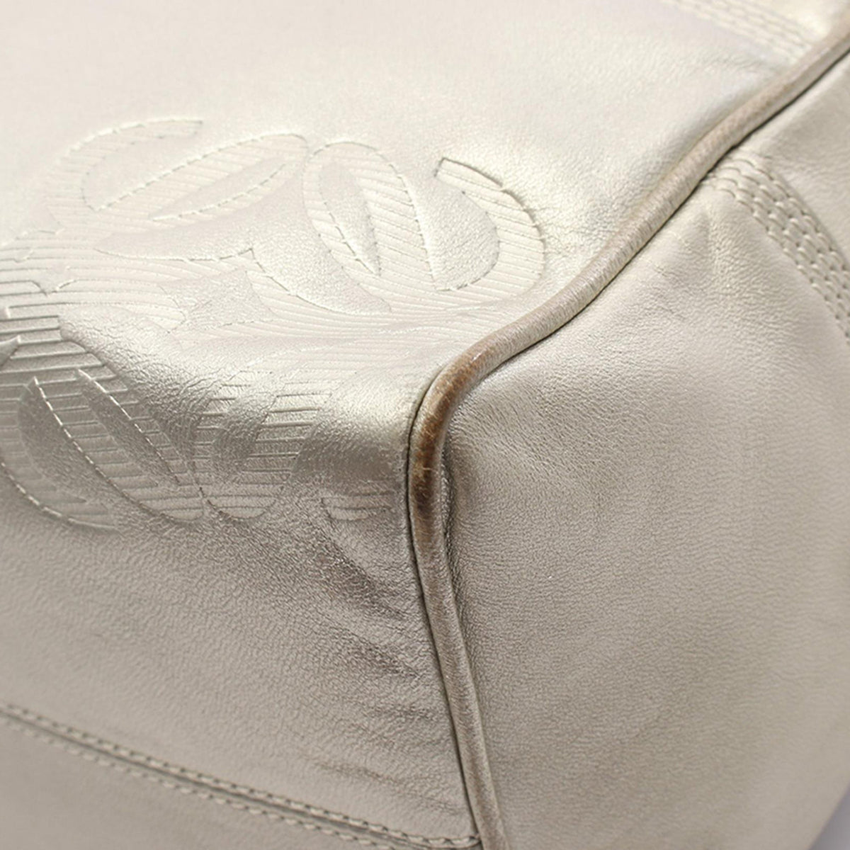 LOEWE Leather Anagram Shoulder Bag — Gold