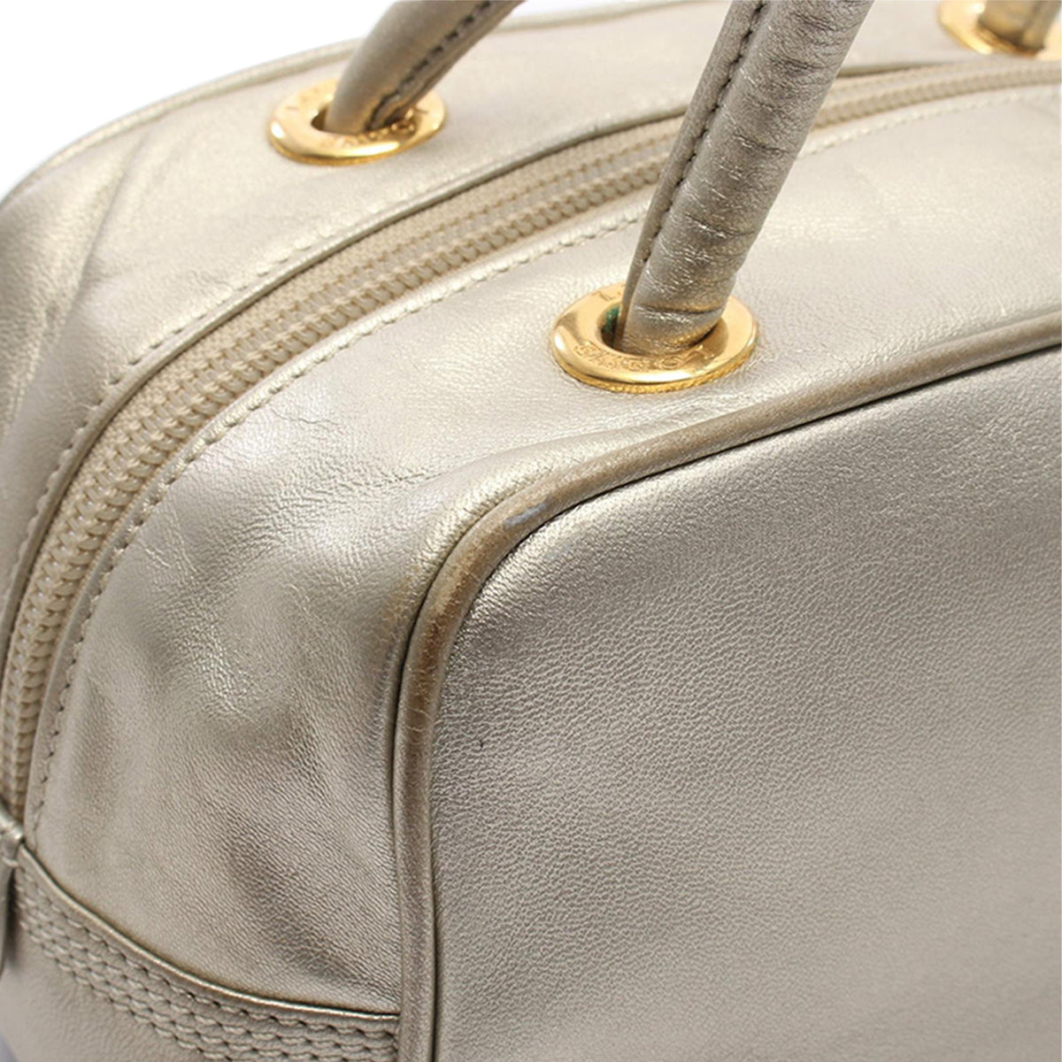 LOEWE Leather Anagram Shoulder Bag — Gold