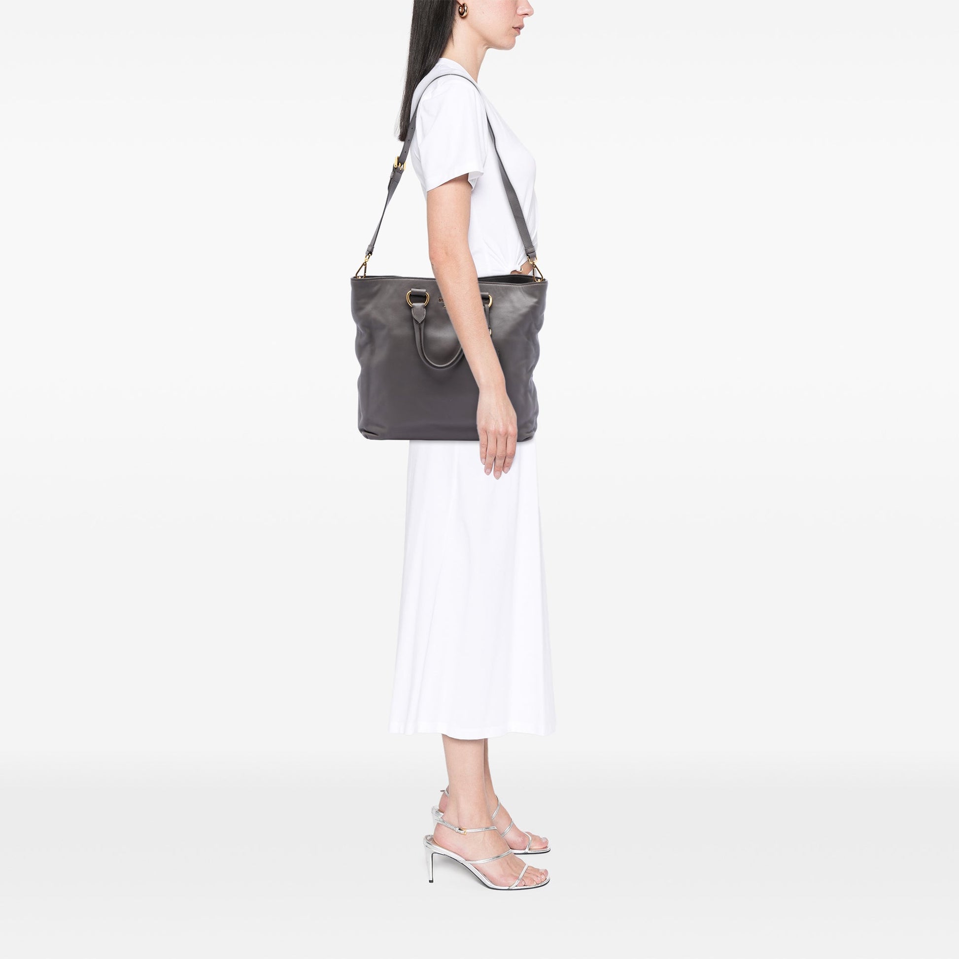 Prada Soft Calf Open Convertible Tote