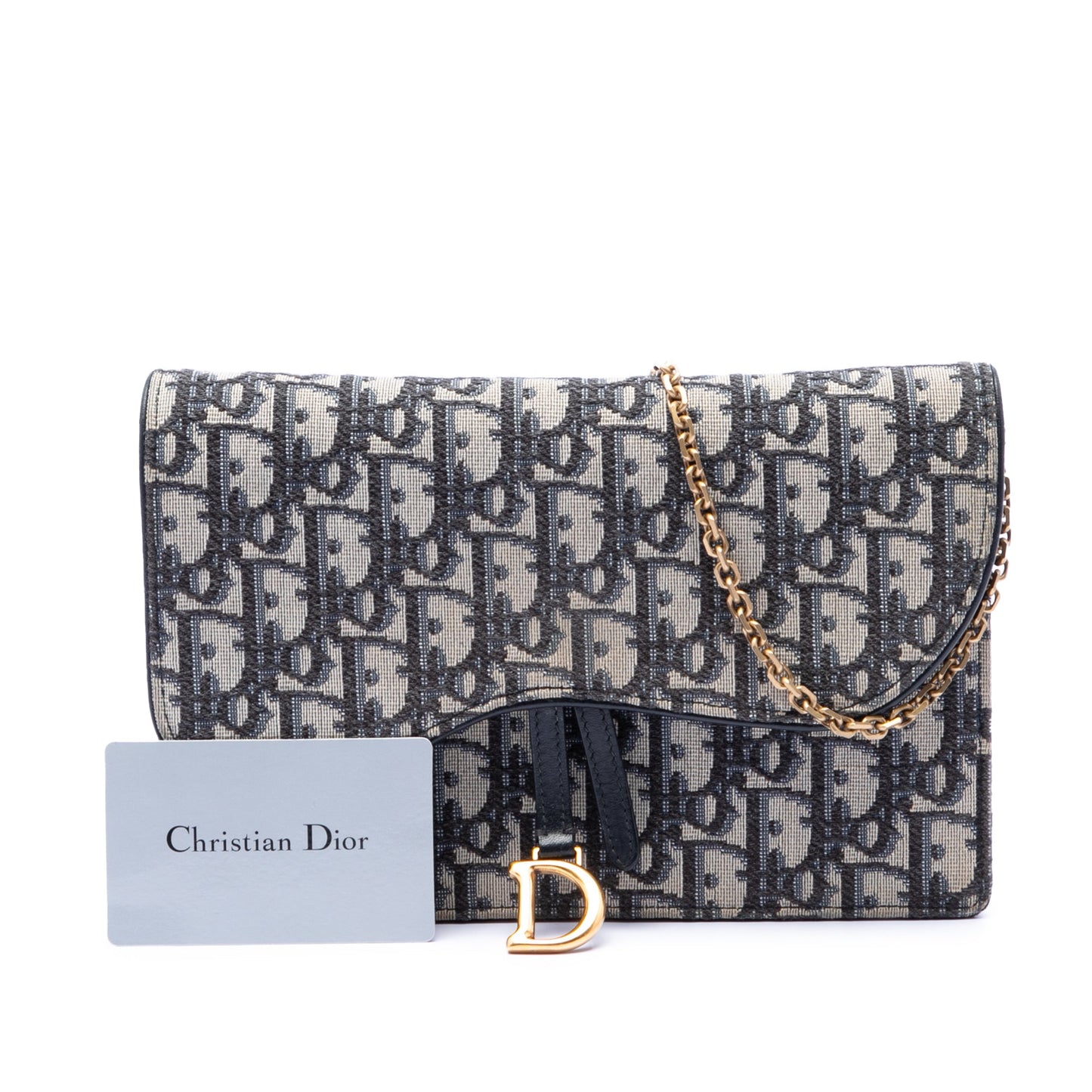 Dior Oblique Canvas Saddle Pouch Wallet on Chain