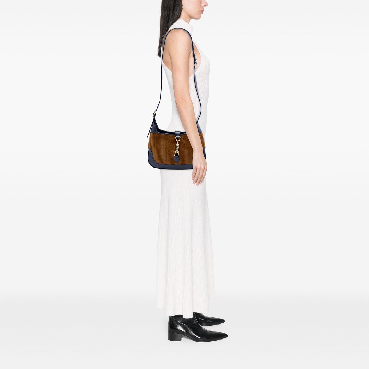 Gucci Small Bicolor Corduroy Jackie 1961 Crossbody