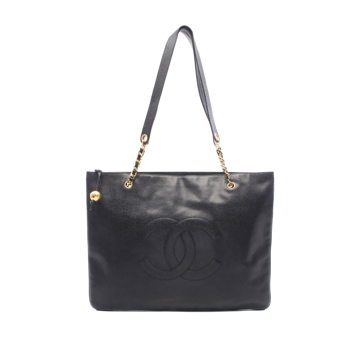 Chanel CC Caviar Tote — Black
