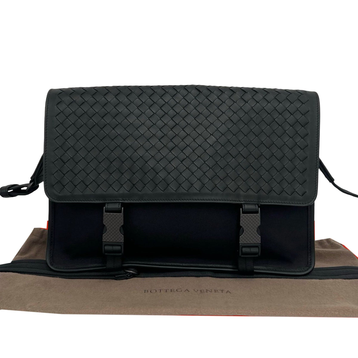 Bottega Veneta Nappa Intrecciato and Nylon Messenger Bag
