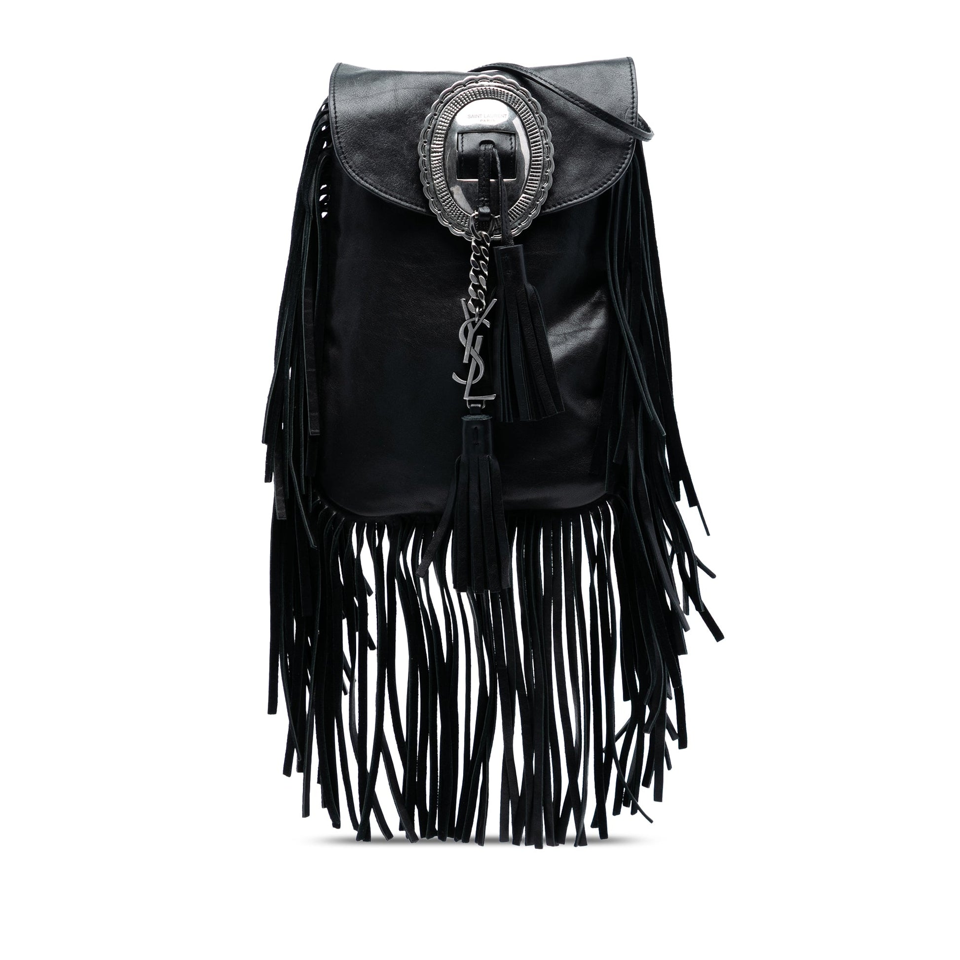 Saint Laurent Leather Anita Fringed Crossbody