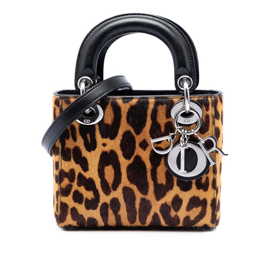 Dior Mini Pony Hair Leopard Print Lady Dior