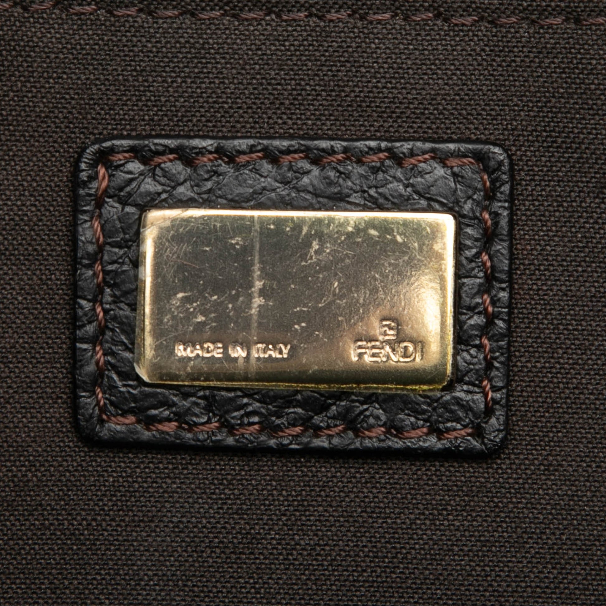Fendi Zucchino Canvas F Charm Crossbody