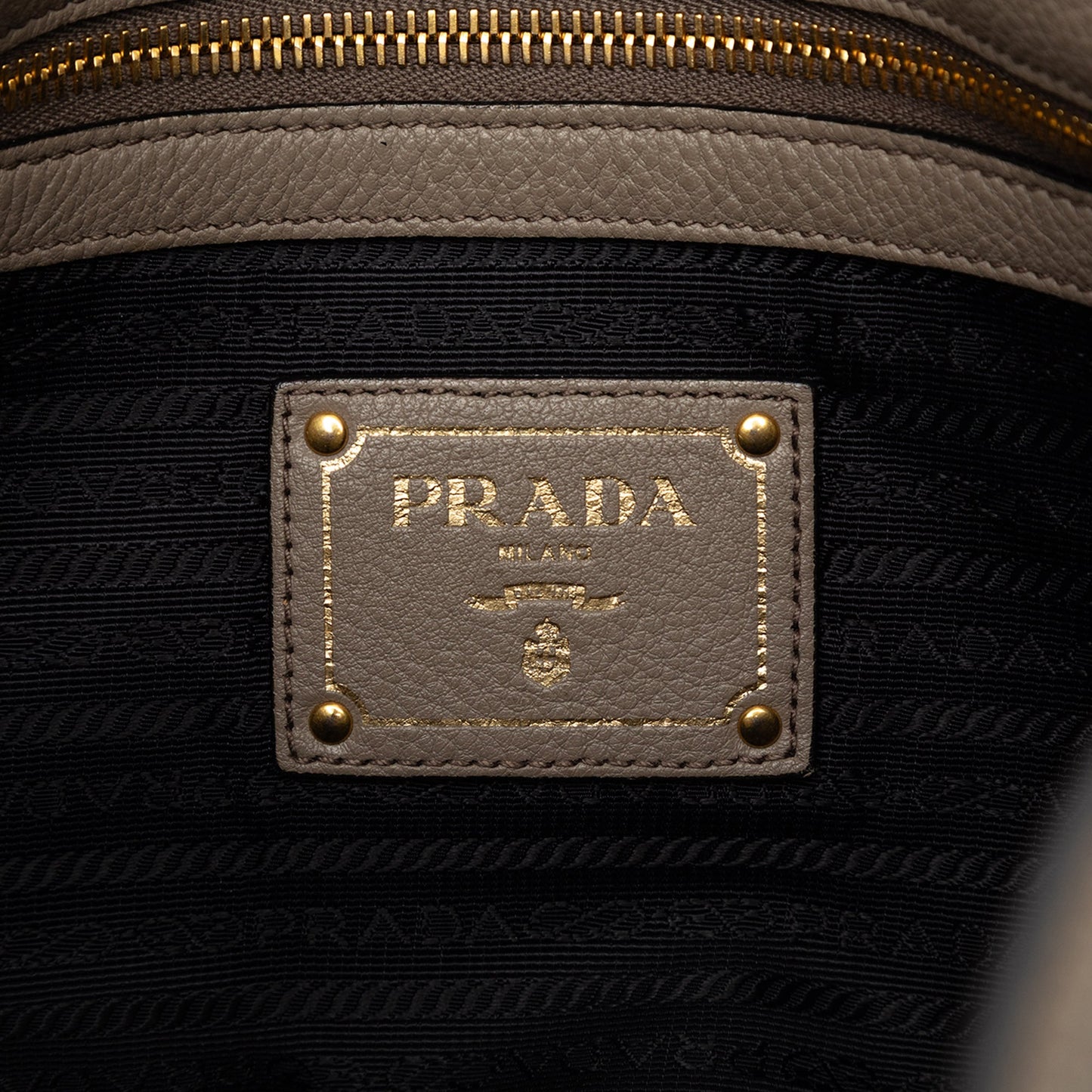 Prada Vitello Daino Canapa Logo Tote