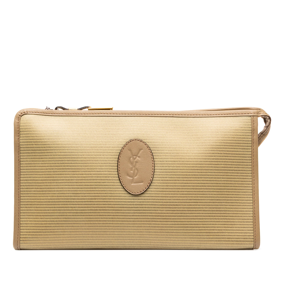 Saint Laurent Canvas Clutch — Beige