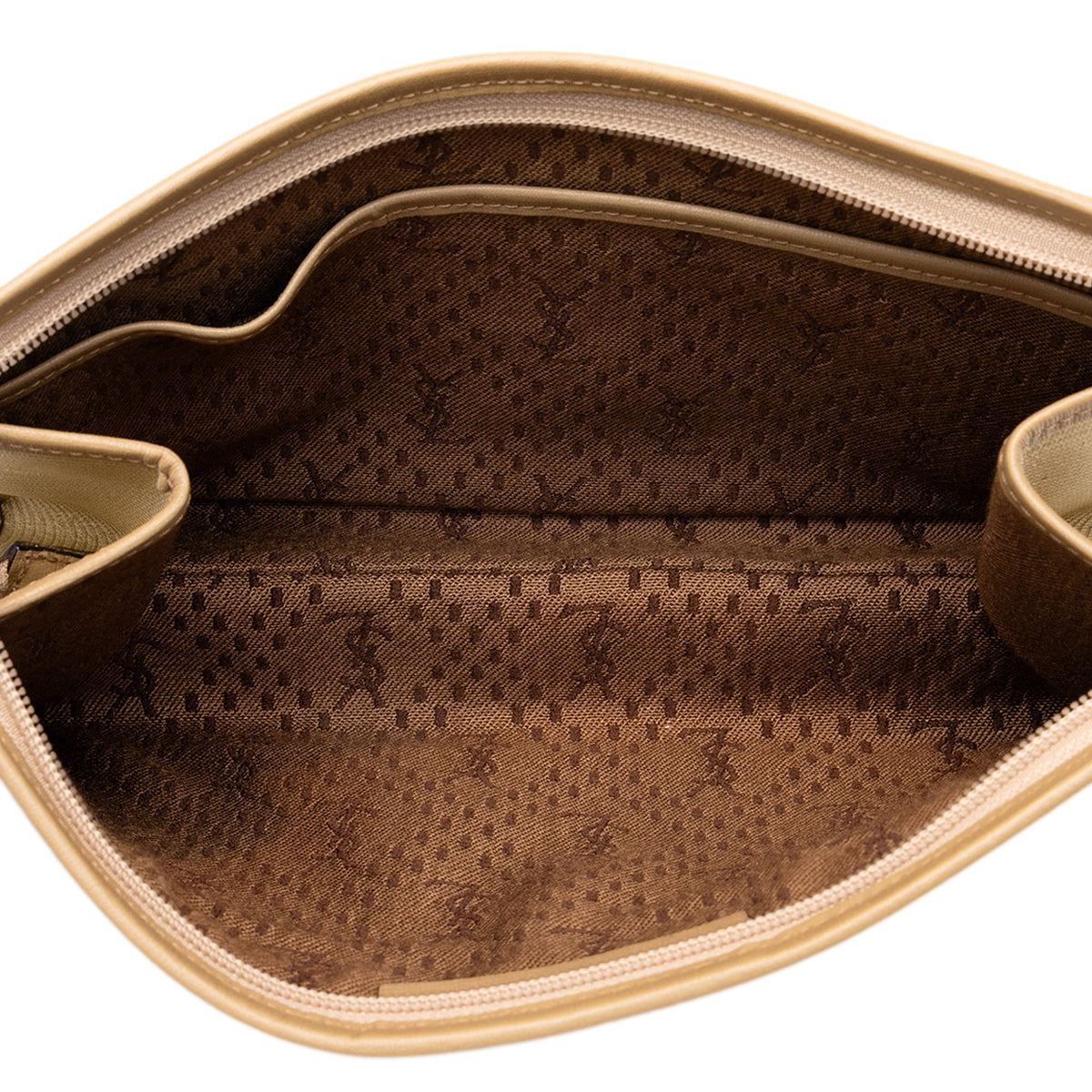 Saint Laurent Canvas Clutch — Beige