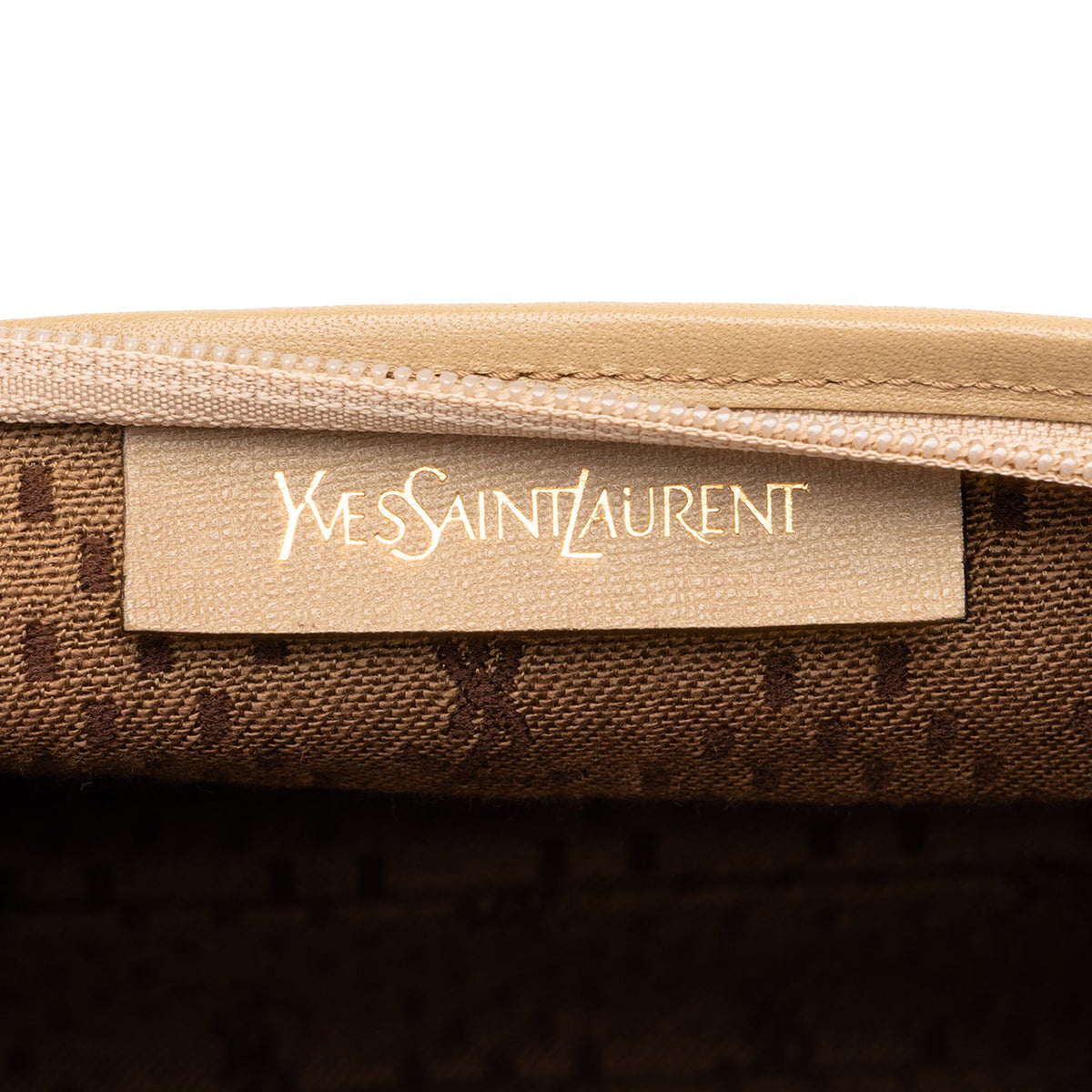 Saint Laurent Canvas Clutch — Beige