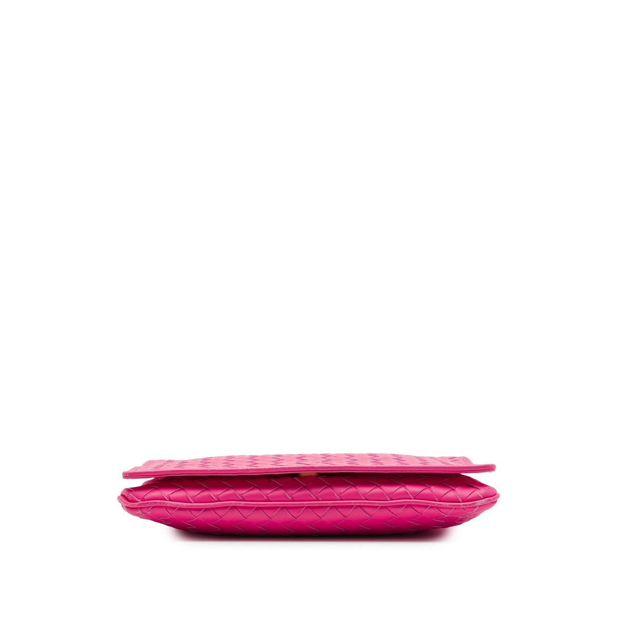 Bottega Veneta Nappa Intrecciato Flap Crossbody — Pink