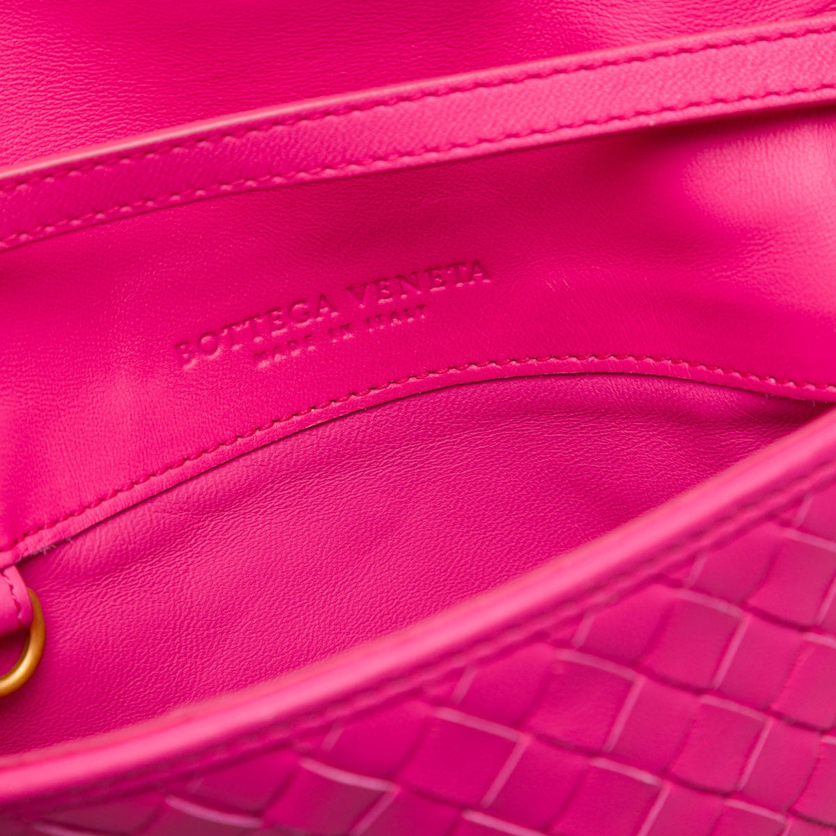 Bottega Veneta Nappa Intrecciato Flap Crossbody — Pink