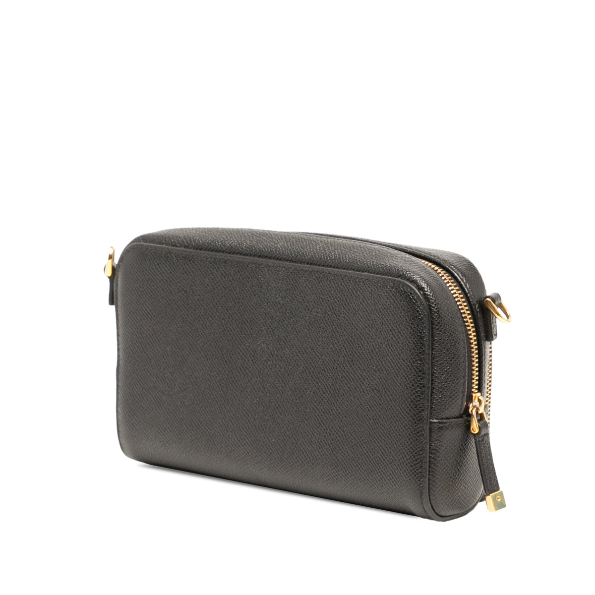 Dior Grained Calfskin Caro Double Pouch — Black