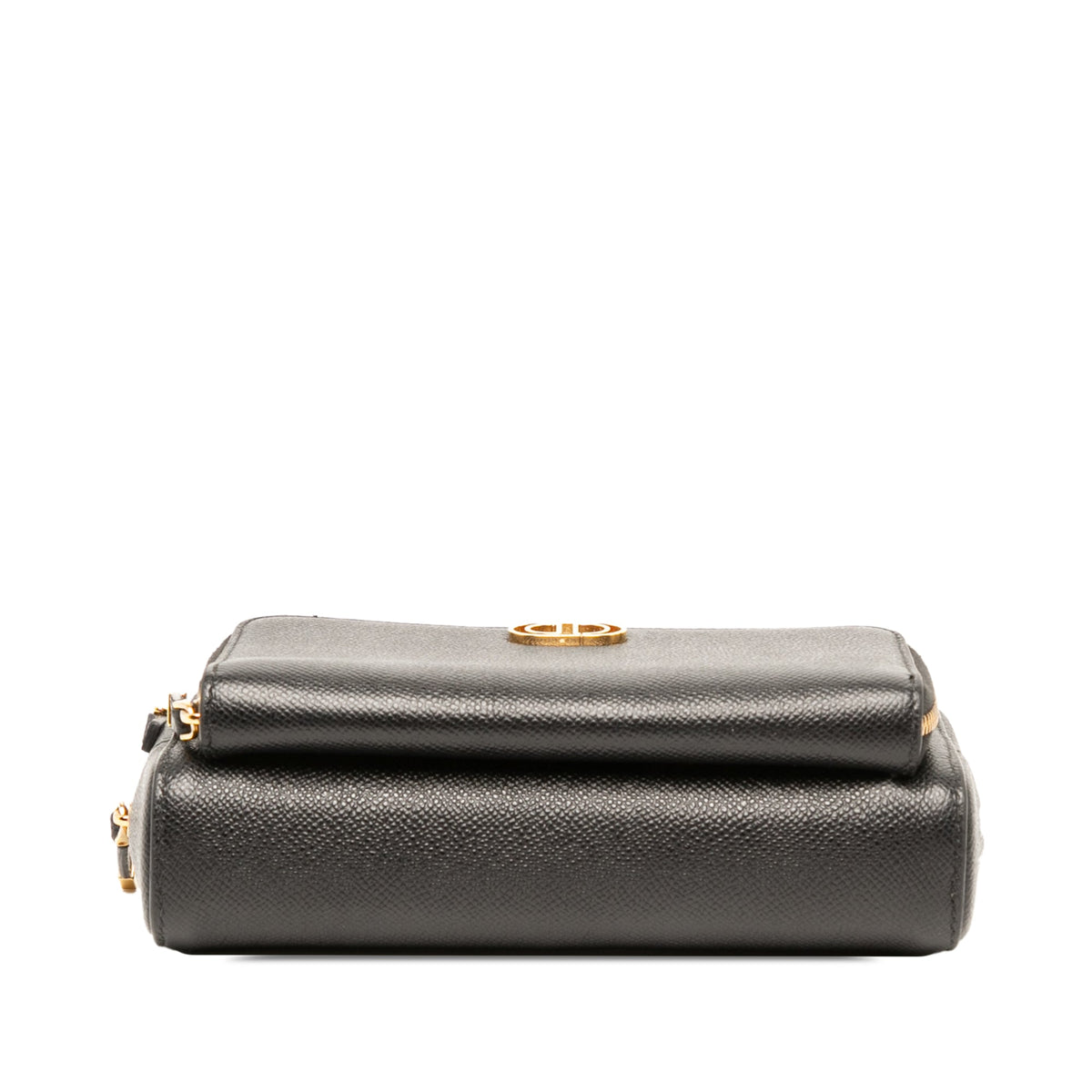 Dior Grained Calfskin Caro Double Pouch — Black