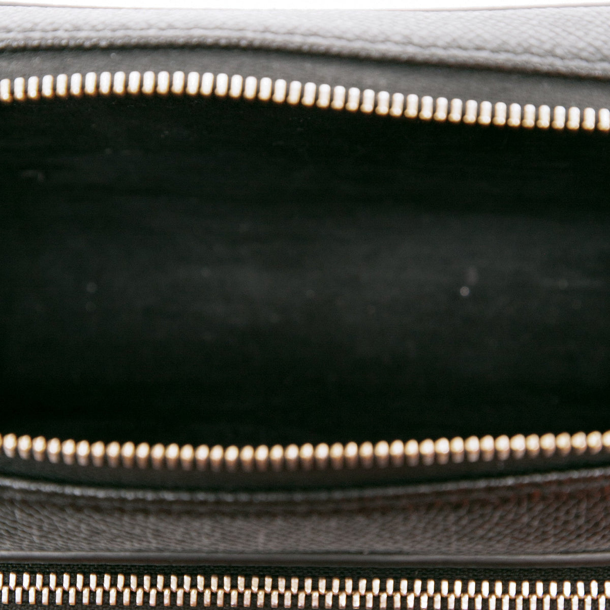 Dior Grained Calfskin Caro Double Pouch — Black