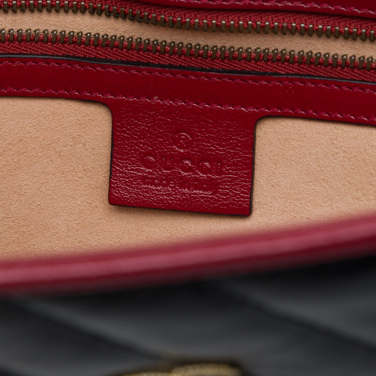 Gucci GG Marmont Bicolor Matelasse Diagonal Calfskin Torchon Shoulder Bag — Black