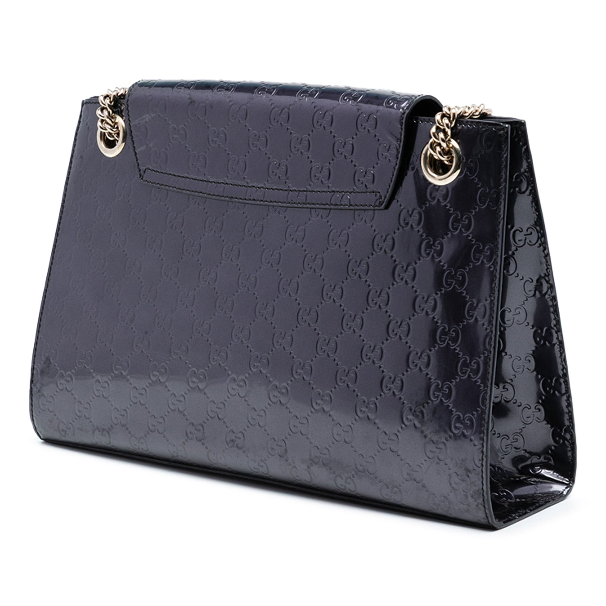 Gucci Large Guccissima Patent Emily Shoulder Bag