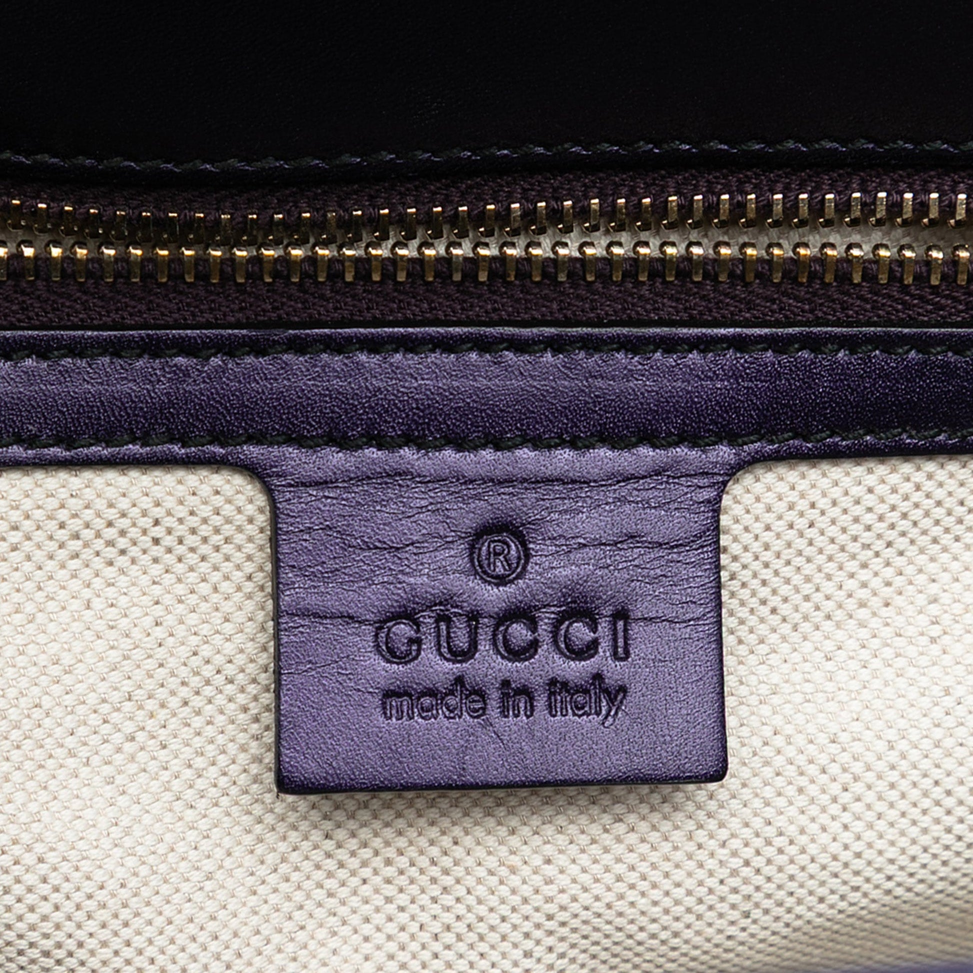 Gucci Large Guccissima Patent Emily Shoulder Bag