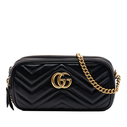 Gucci Mini GG Marmont Matelasse Leather Triple Zip Crossbody