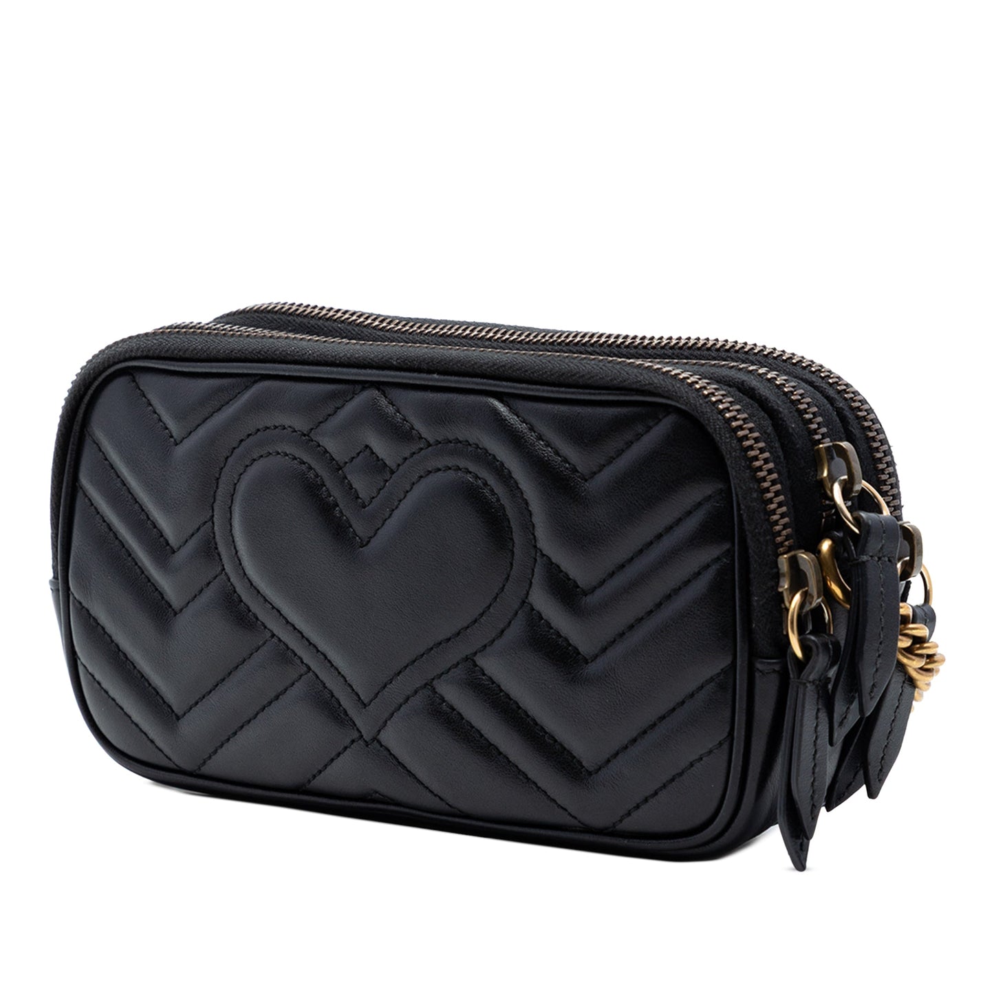 Gucci Mini GG Marmont Matelasse Leather Triple Zip Crossbody